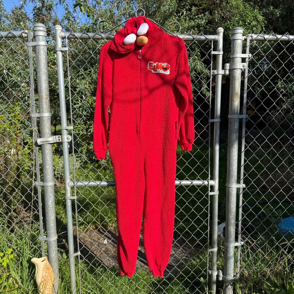 Sesame Street Elmo Costume Red Hooded Onesie XS/S Spirit Brand Adult up to 5'6"